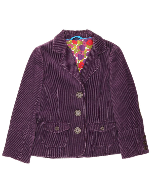 Boden Womens Veste blazer en velours côtelé à 3 boutons UK 12 Coton violet moyen