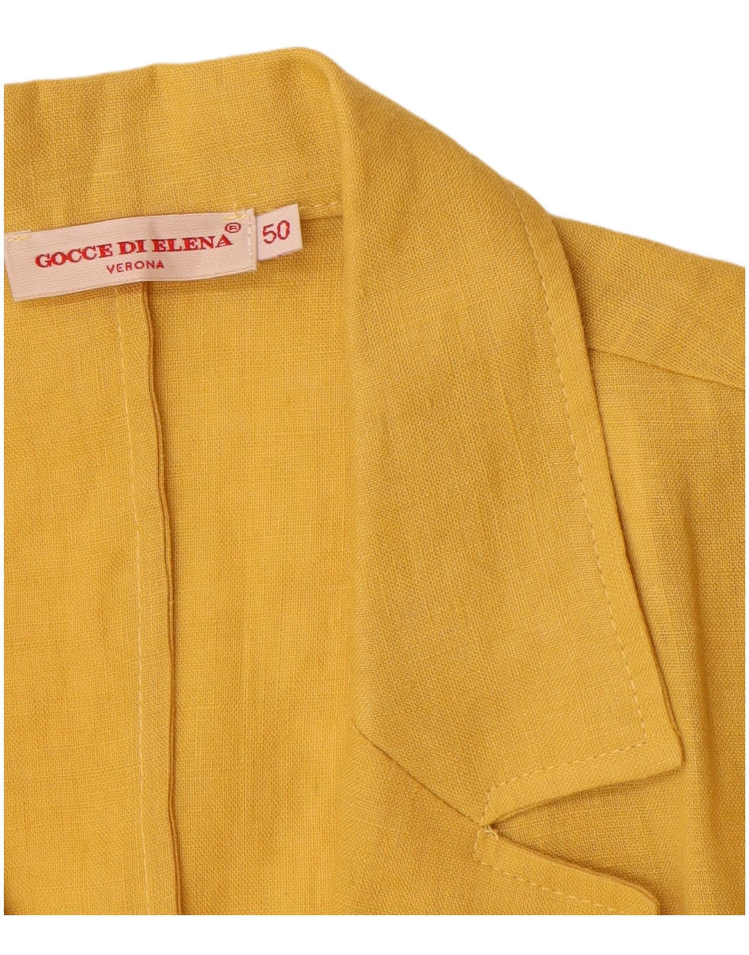 VINTAGE Femme Manches 3/4 2 Bouton Blazer Veste IT 50 XL Jaune