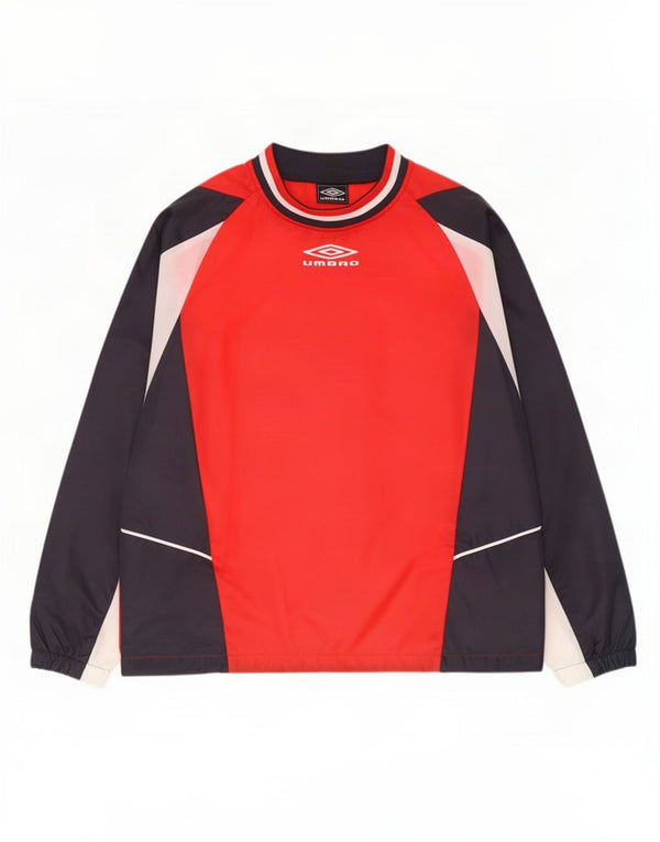 Umbro Hommes Pull Survêtement Top Veste Petit Rouge Colorblock Polyester