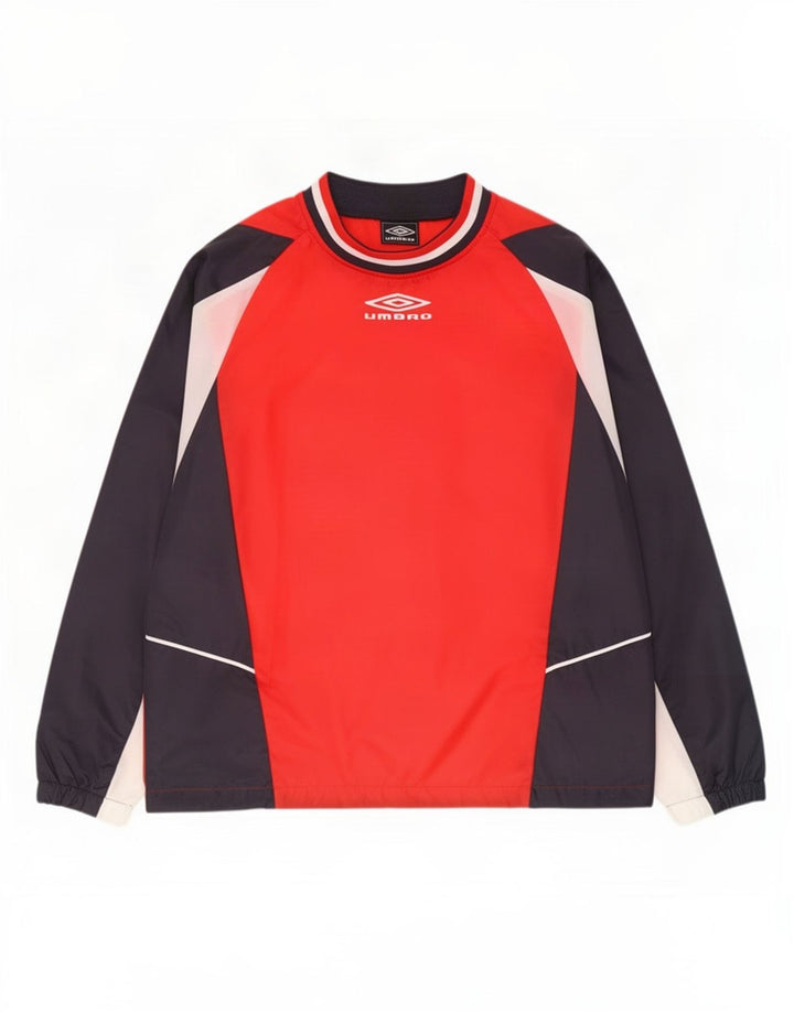 Umbro Hommes Pull Survêtement Top Veste Petit Rouge Colorblock Polyester