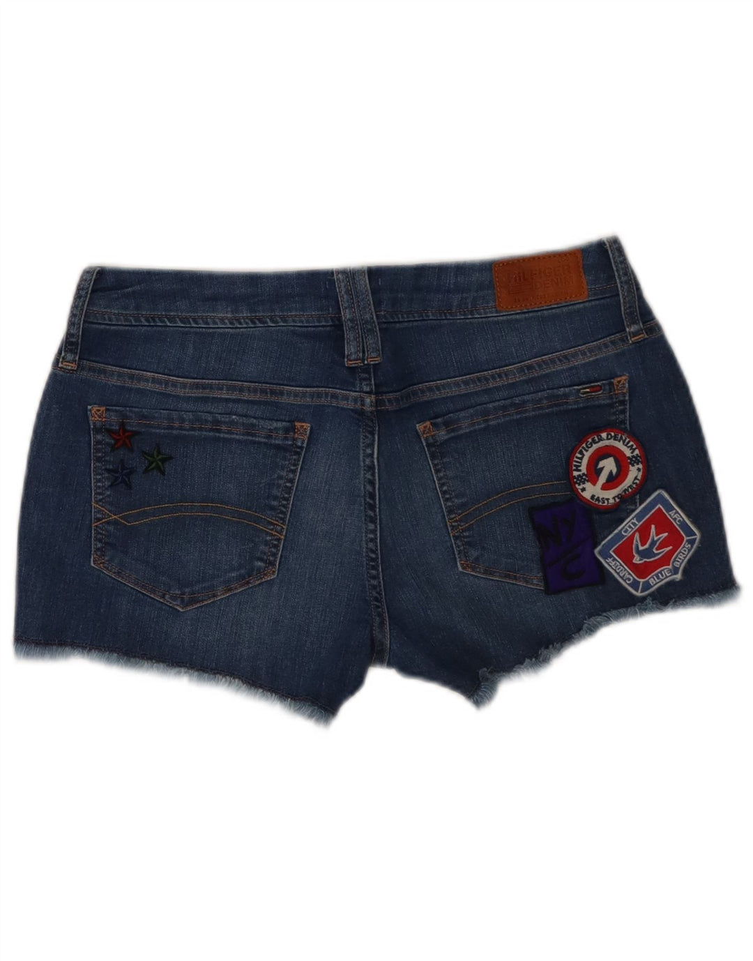Tommy Hilfiger Short en jean graphique W29 pour femme en coton bleu moyen