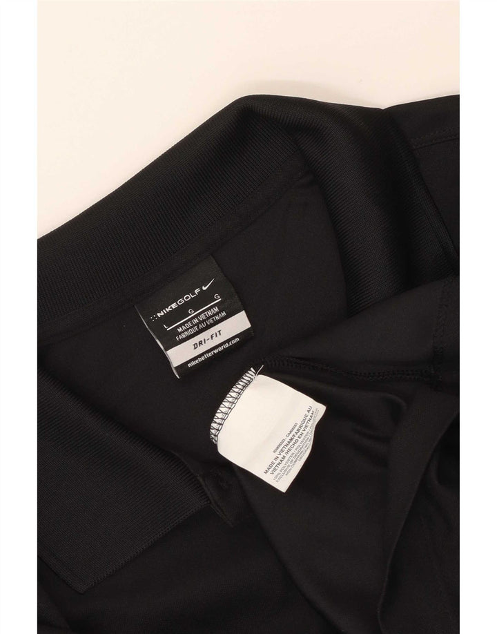 Polo Nike Dri Fit pour hommes, grand, noir, polyester