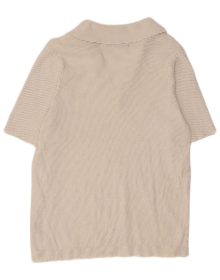 Marks & Spencer Polo Femme UK 14 Grand Coton Blanc