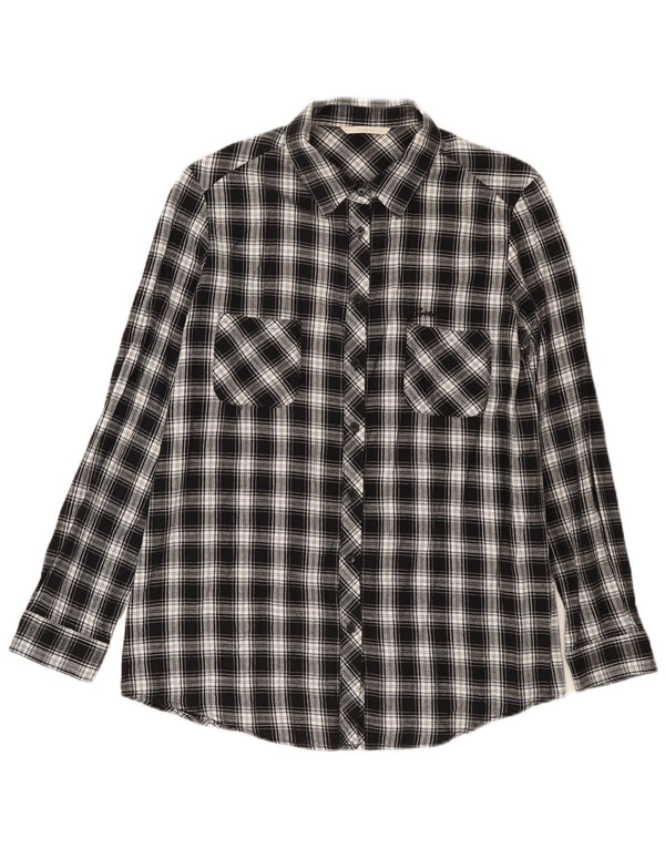 Carrera Chemise en flanelle pour femme UK 14 Coton à carreaux noir moyen