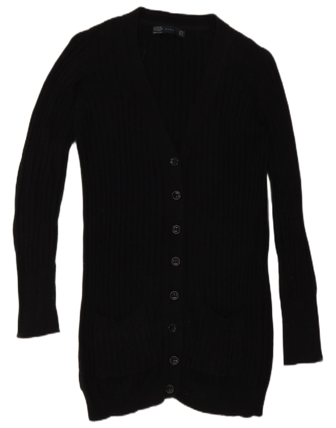 Zara Cardigan Femme Pull UK 12 Medium Noir