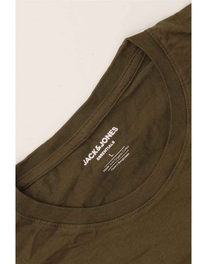 Jack & Jones T-Shirt Homme Haut Large Kaki Coton