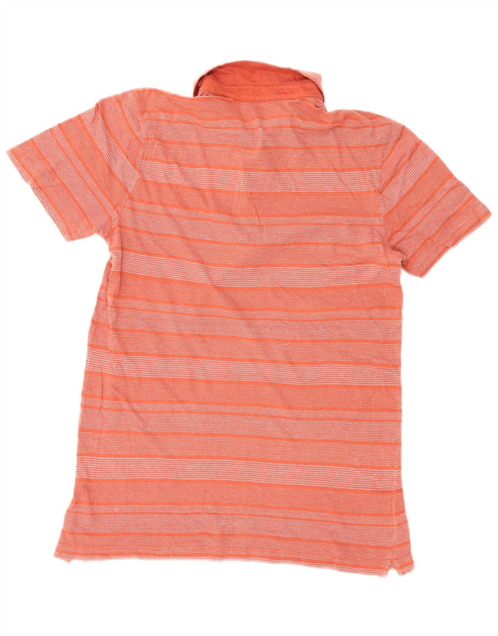 French Connection Polo Homme Large Orange Rayé Coton