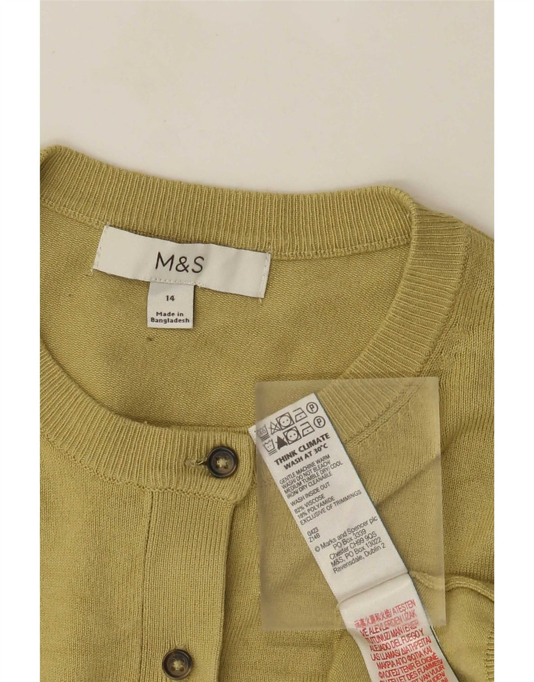 Marks & Spencer Cardigan pour femme en viscose vert moyen UK 44