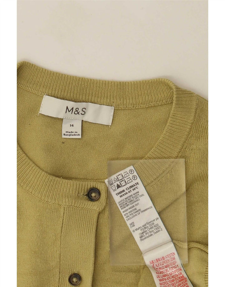 Marks & Spencer Cardigan pour femme en viscose vert moyen UK 44