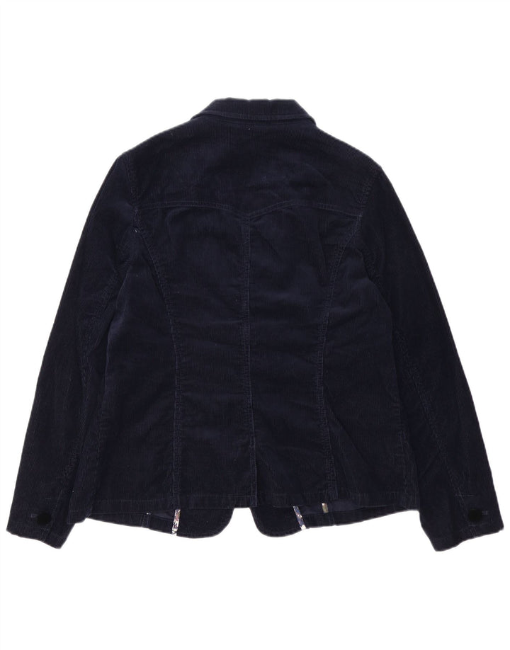 Marks & Spencer Veste blazer en velours côtelé à 2 boutons pour femme UK 18 XL Bleu marine