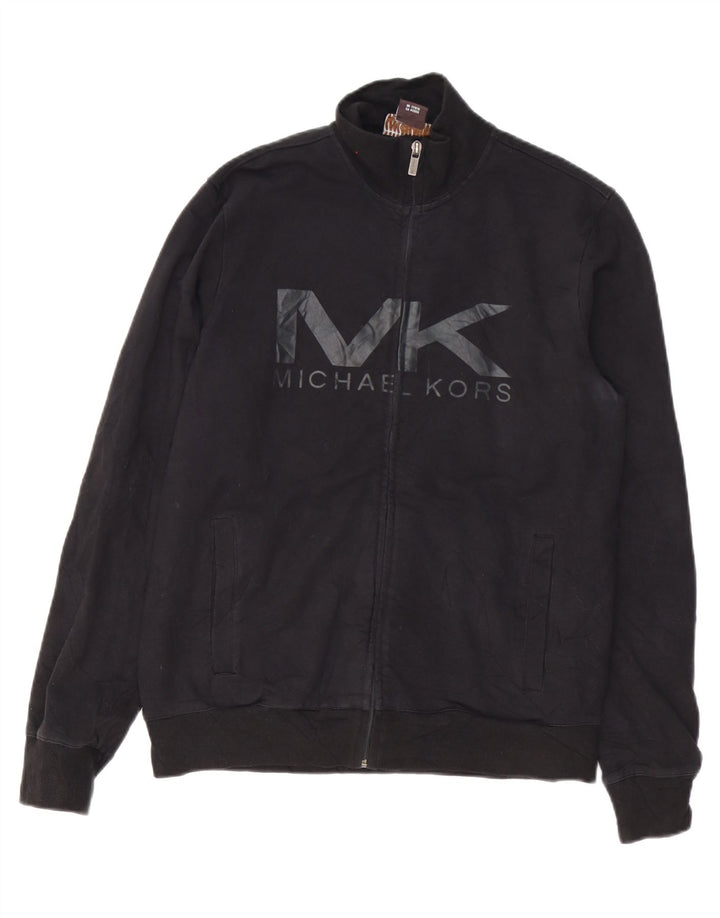 Michael Kors Veste de survêtement graphique pour homme en coton noir moyen