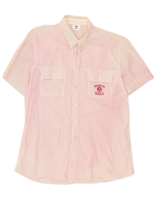North Sails Chemise graphique à manches courtes pour homme 2XL en coton rayé rose