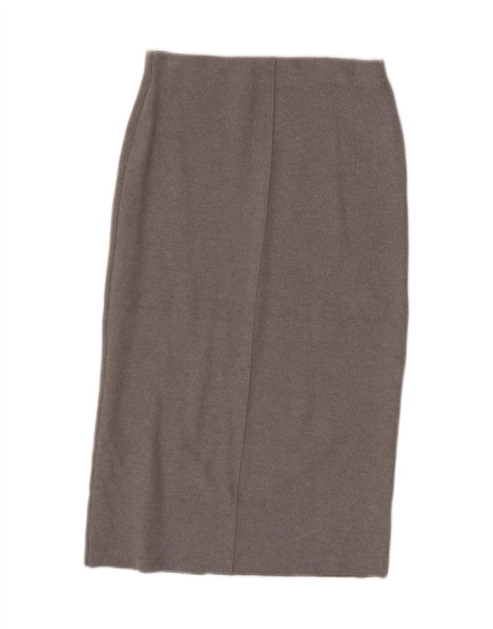 Zara Femme Jupe Midi Taille Haute Moyen W28 Gris Polyester