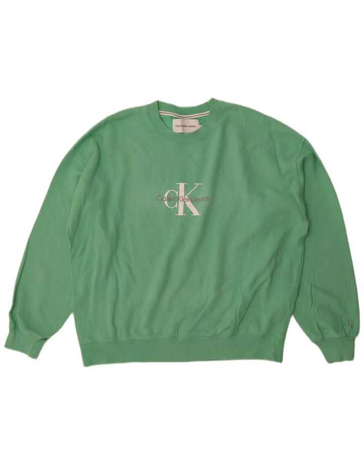 Calvin Klein Jeans Sweat-shirt graphique pour homme en coton vert 2XL