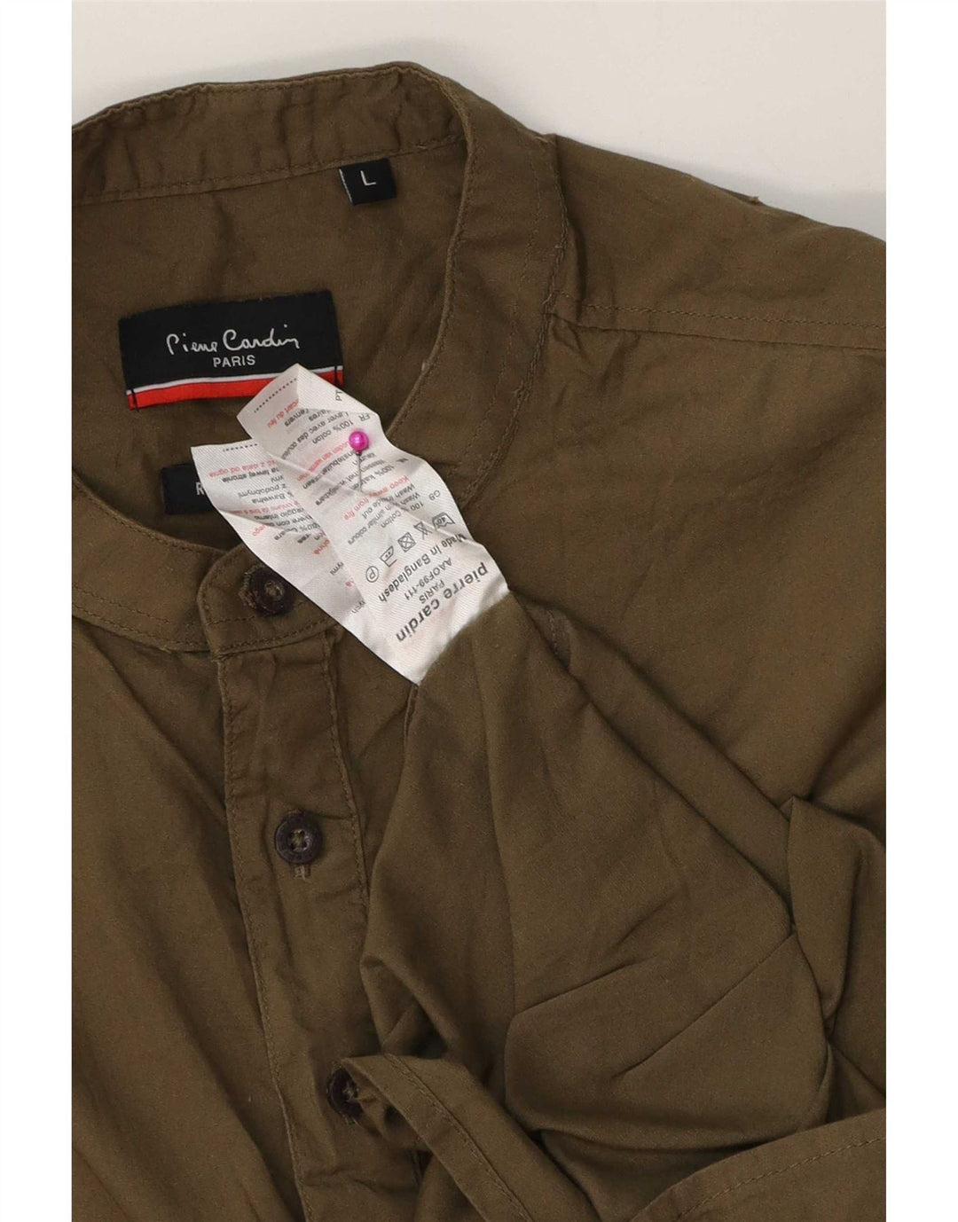 Pierre Cardin Chemise pull coupe régulière pour homme, grand coton kaki