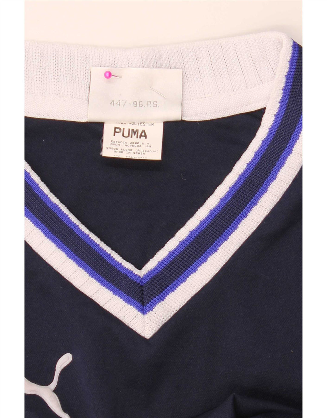 Puma Homme Graphic T-Shirt Top Petit Bleu Marine Colorblock Polyester