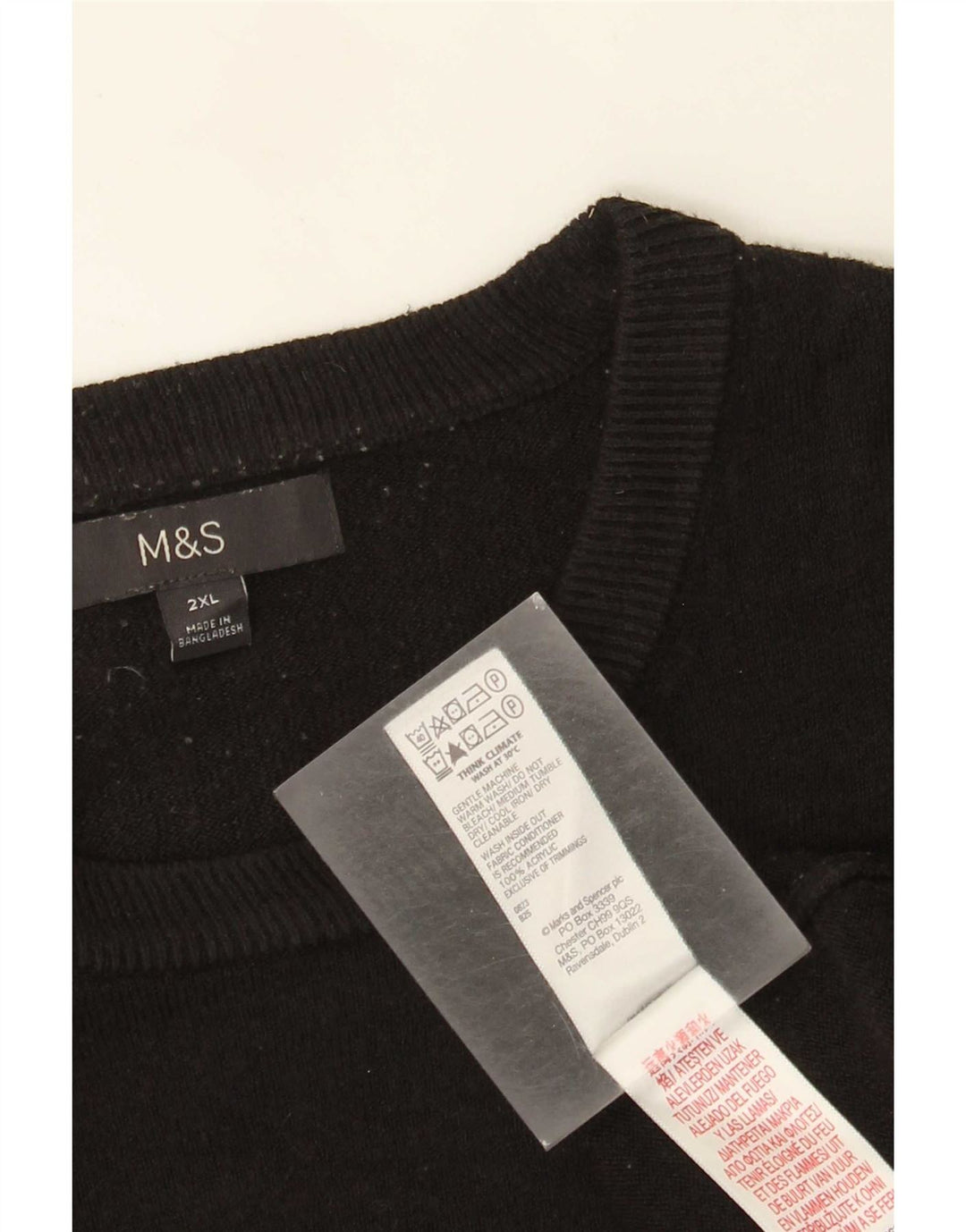 Marks & Spencer Pull à col rond pour homme 2XL Acrylique noir