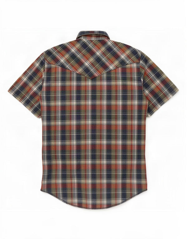 Wrangler Mens Short Sleeve Shirt Small Multicoloured Check Cotton