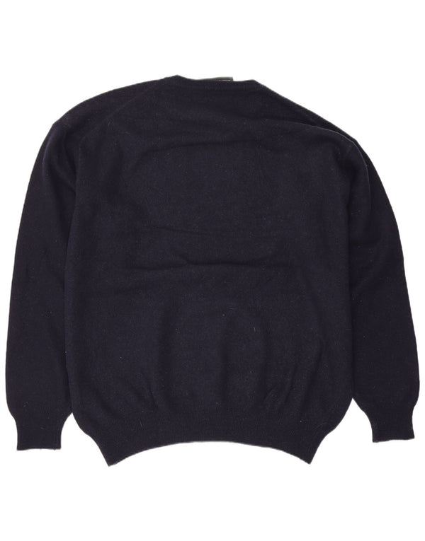 Zara Pull ras du cou pour homme XL en laine bleu marine