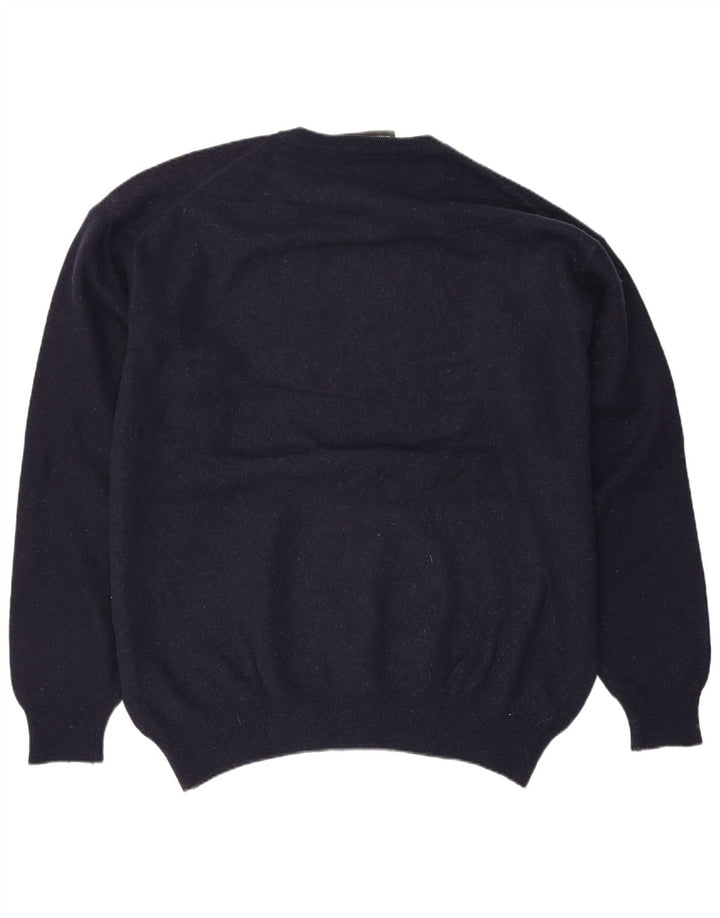 Zara Pull ras du cou pour homme XL en laine bleu marine