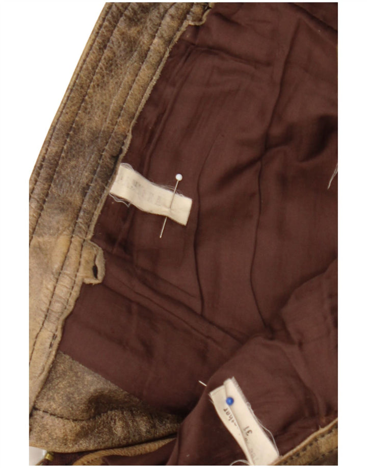 Pantera Pantalon en cuir pour homme Taille 31 W31 L33 Cuir marron