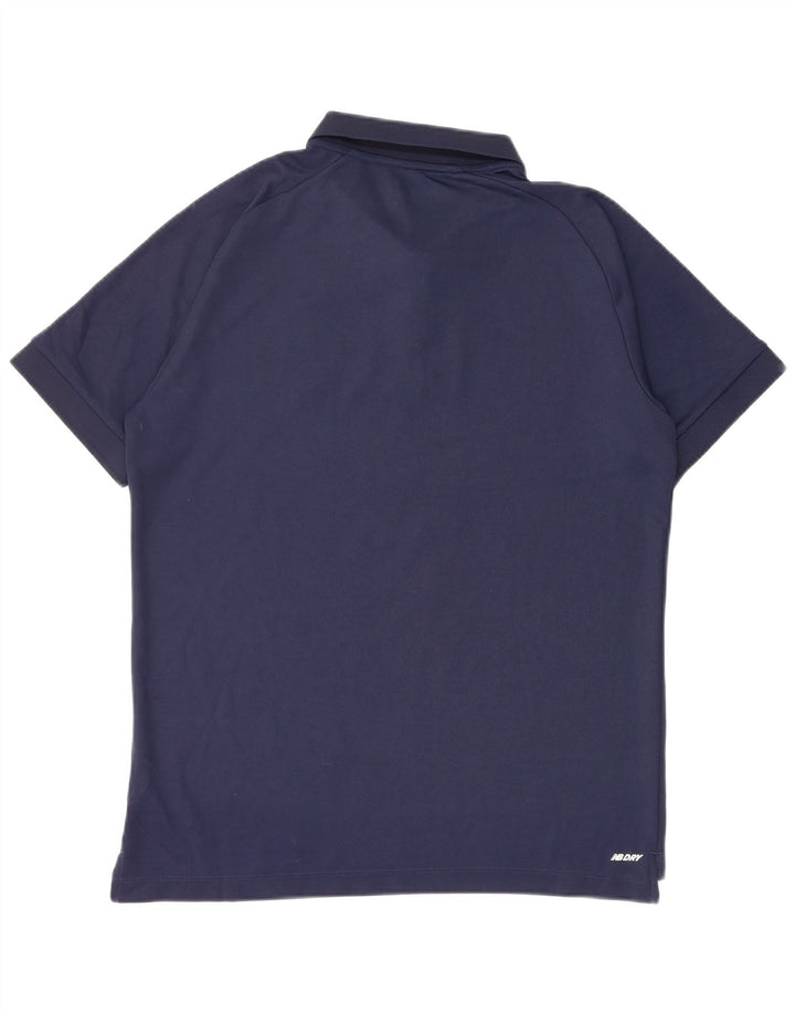 New Balance Polo Graphique Homme Bleu Marine Moyen Polyester