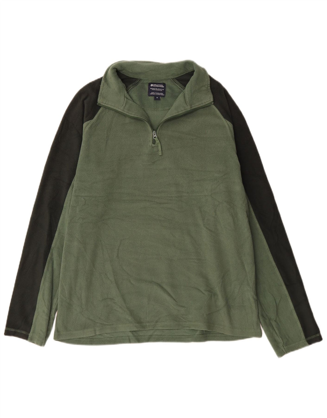 Mountain Warehouse Pull Polaire à Col Zippé Homme Vert Moyen Colourblock