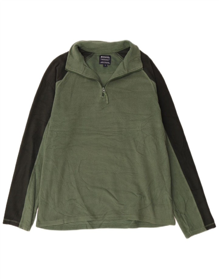 Mountain Warehouse Pull Polaire à Col Zippé Homme Vert Moyen Colourblock