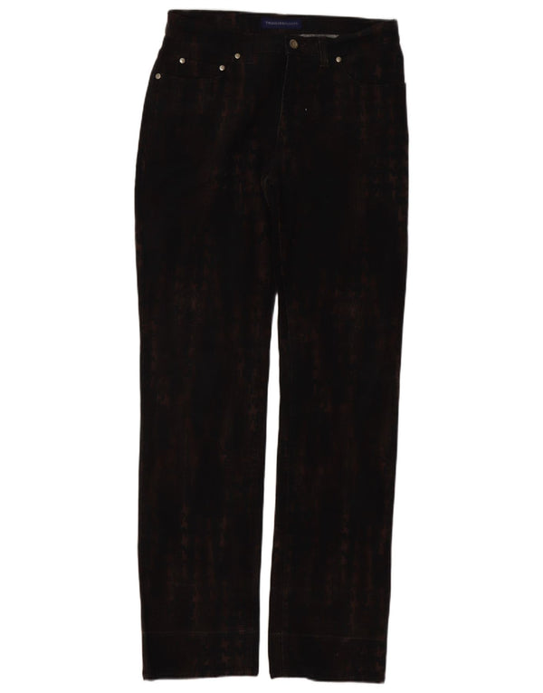 Trussardi Mens Straight Casual Trousers W32 L34 Brown Tie Dye Cotton