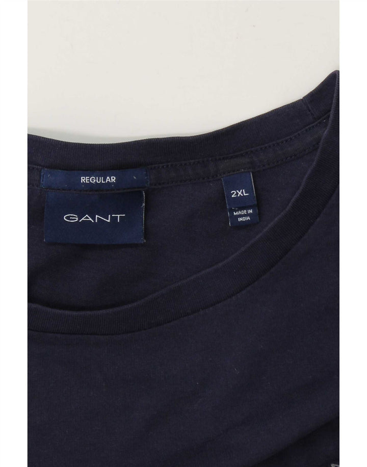 Gant Homme Regular T-Shirt Top 2XL Bleu Marine