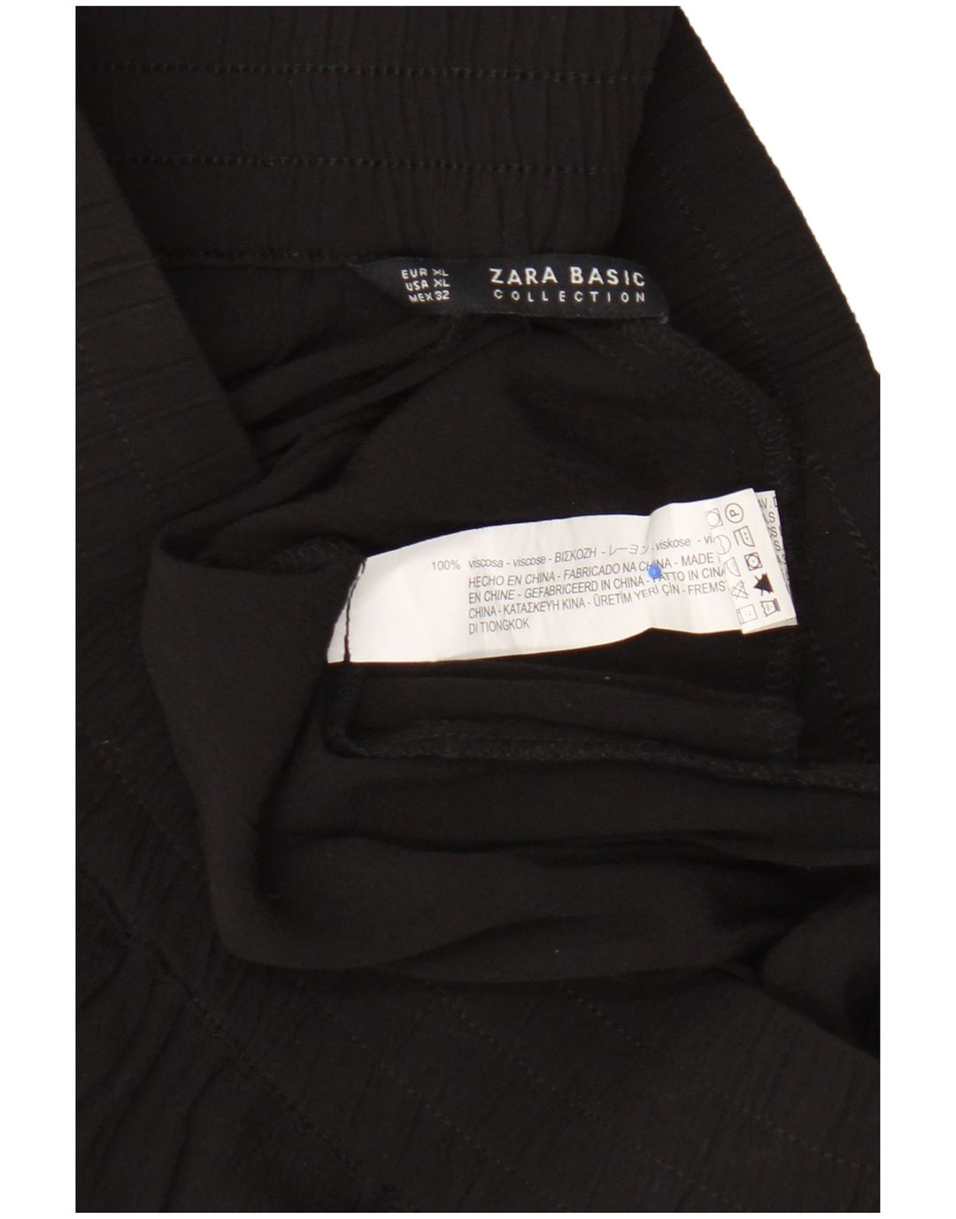 Short Femme Zara XL W32 Noir Viscose