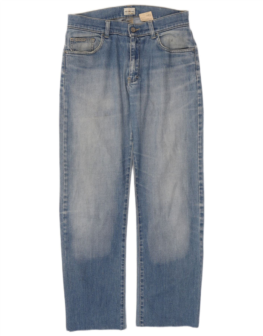 CALVIN KLEIN Jean Cropped Homme W30 L29 Bleu Coton