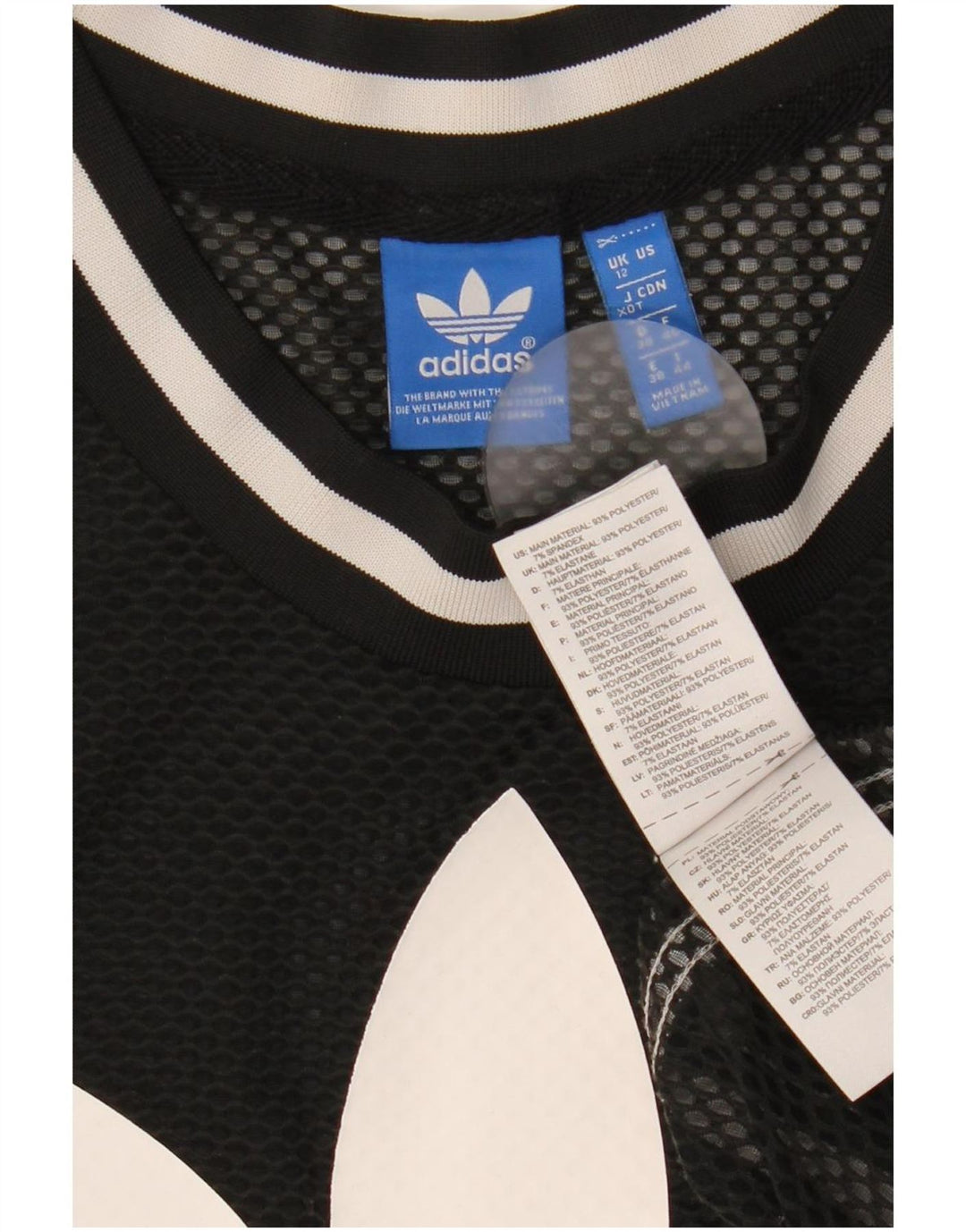 Adidas Débardeur graphique pour femme UK 12 Medium Noir Polyester