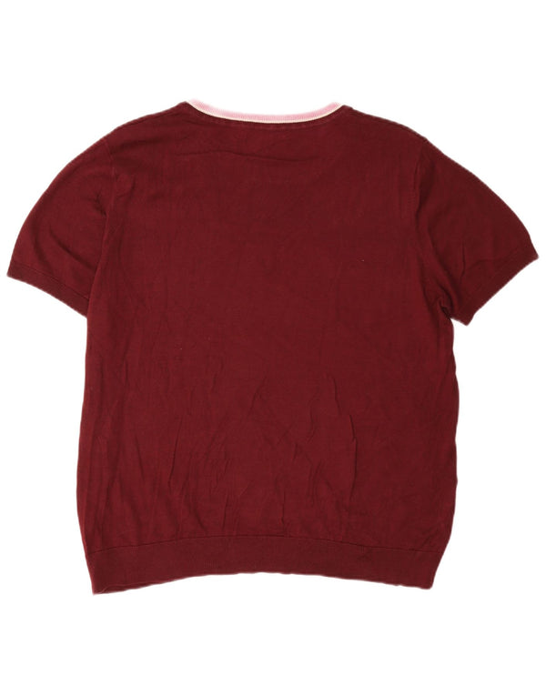 Max Mara Pull week-end à col bateau pour femme UK 16 Large Bordeaux