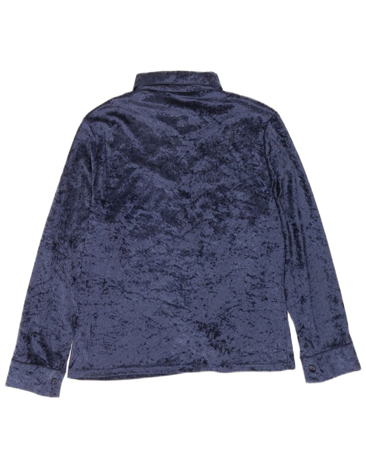 Central Park Chemise en velours pour femme Blouse IT 46 Large Bleu marine Polyester