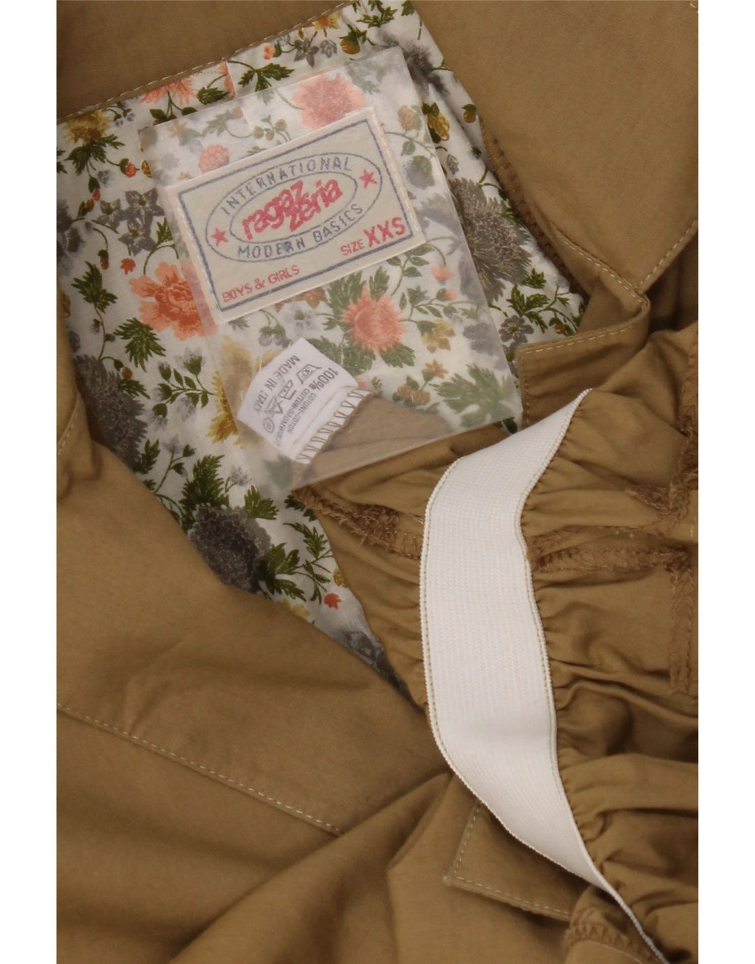 VINTAGE Femme 4 Boutons Veste Blazer à capuche Taille 6 2XS Coton Marron