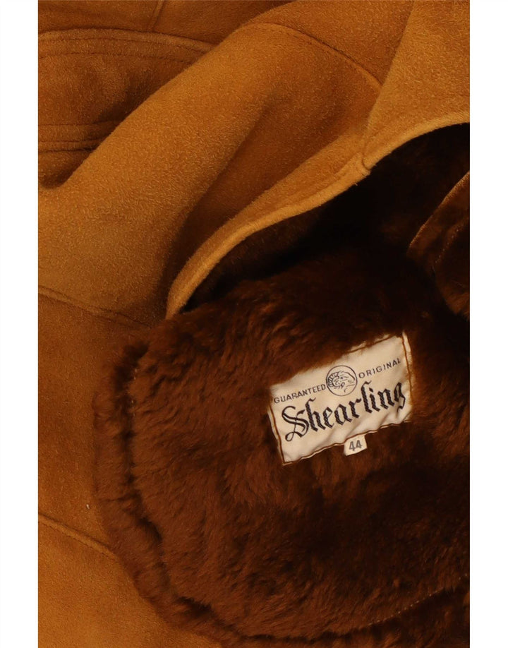 Vintage Womens Shearling Jacket IT 44 Medium Brown