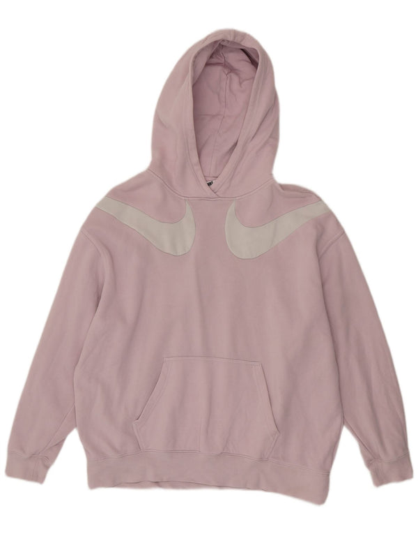 Nike Pull à capuche surdimensionné graphique pour femme UK 14 Rose moyen Colourblock