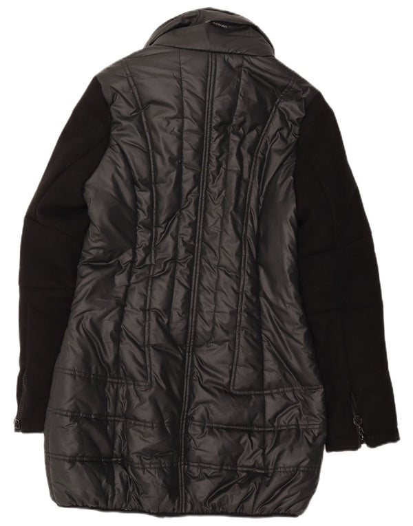Fornarina Manteau rembourré pour femme UK 10 Petit Noir Polyester