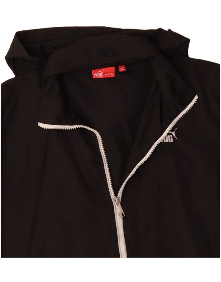 PUMA Veste de survêtement à capuche pour garçon 13-14 ans XL Noir Polyester