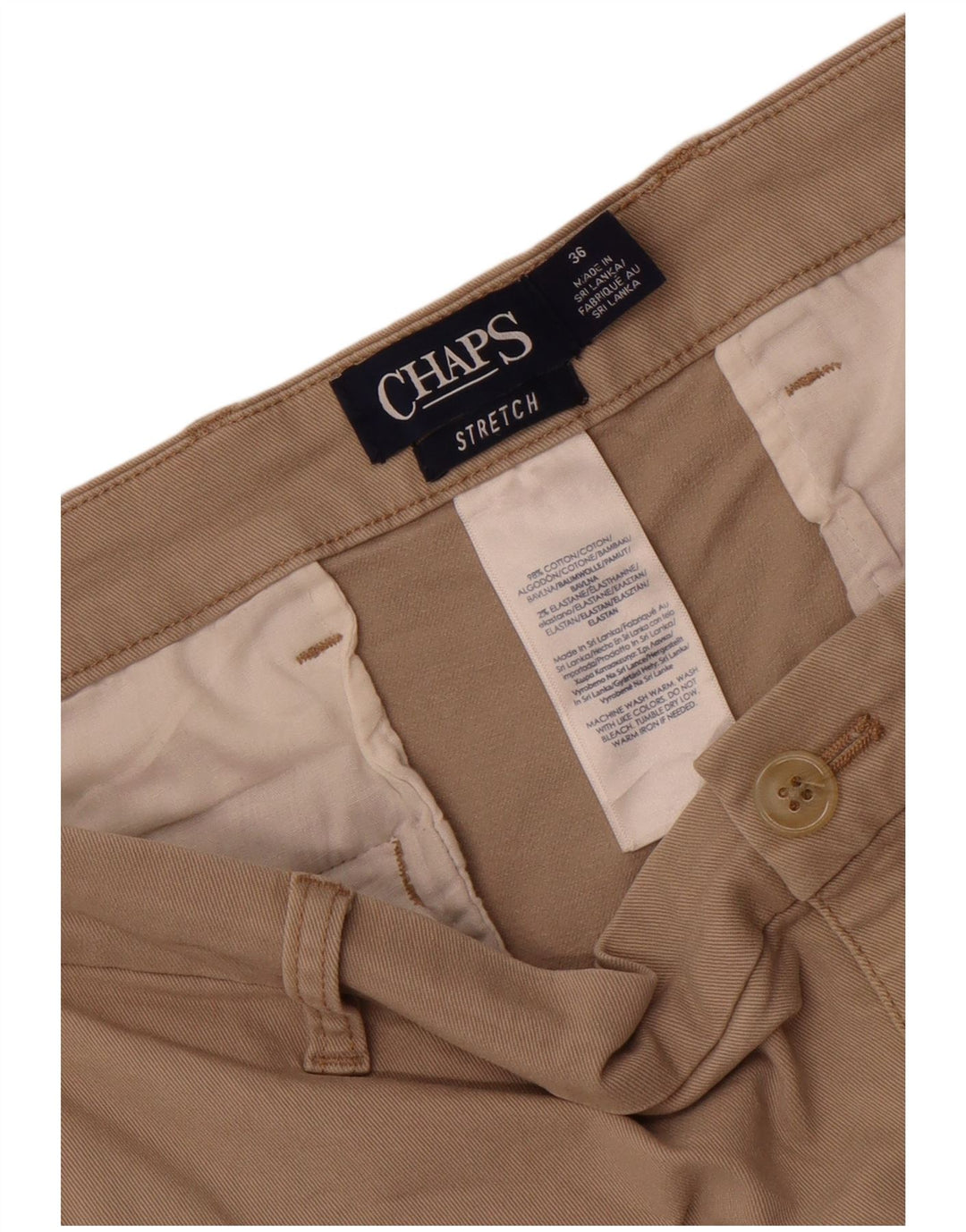 Chaps Short Chino Homme W36 Large Beige Coton