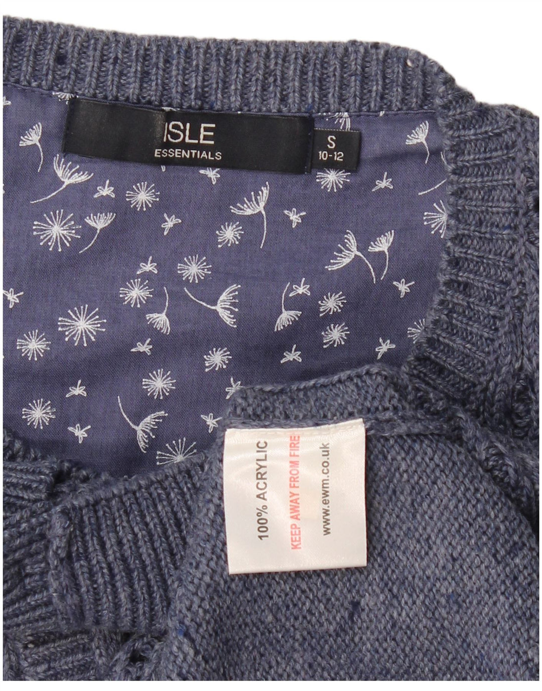 vintage Femme Cardigan Oversize Pull UK 10/12 Petit Acrylique Bleu Marine