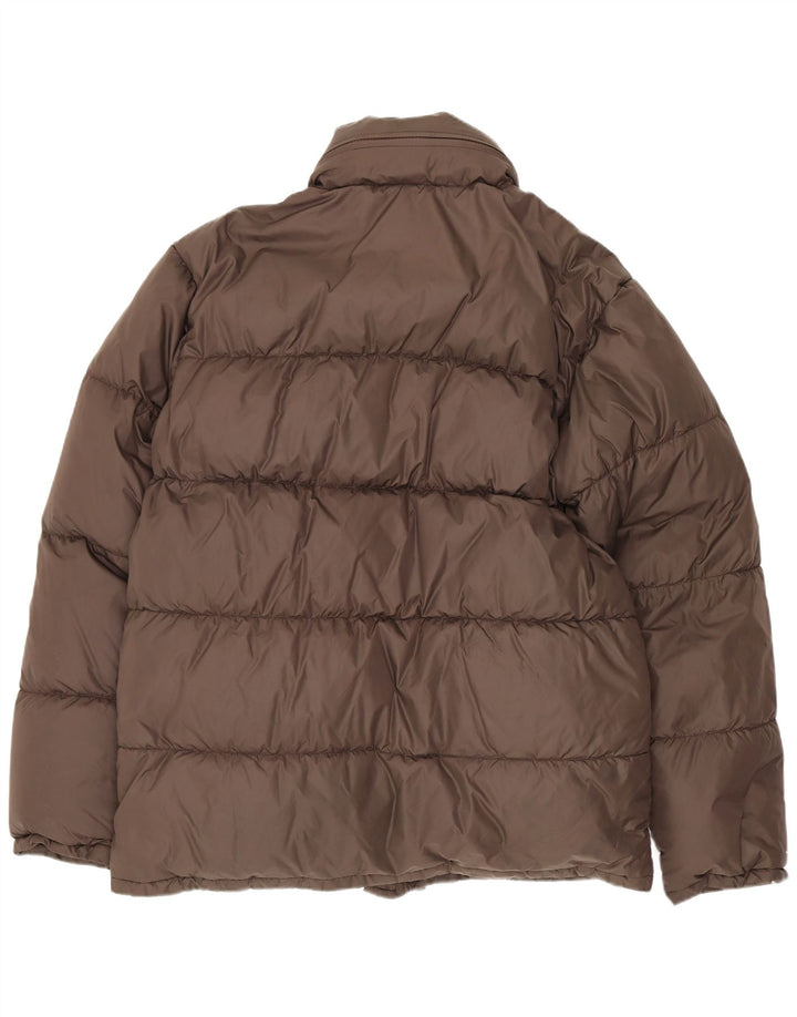 Alberto Aspesi Veste matelassée à capuche pour homme UK 36 Petit nylon marron