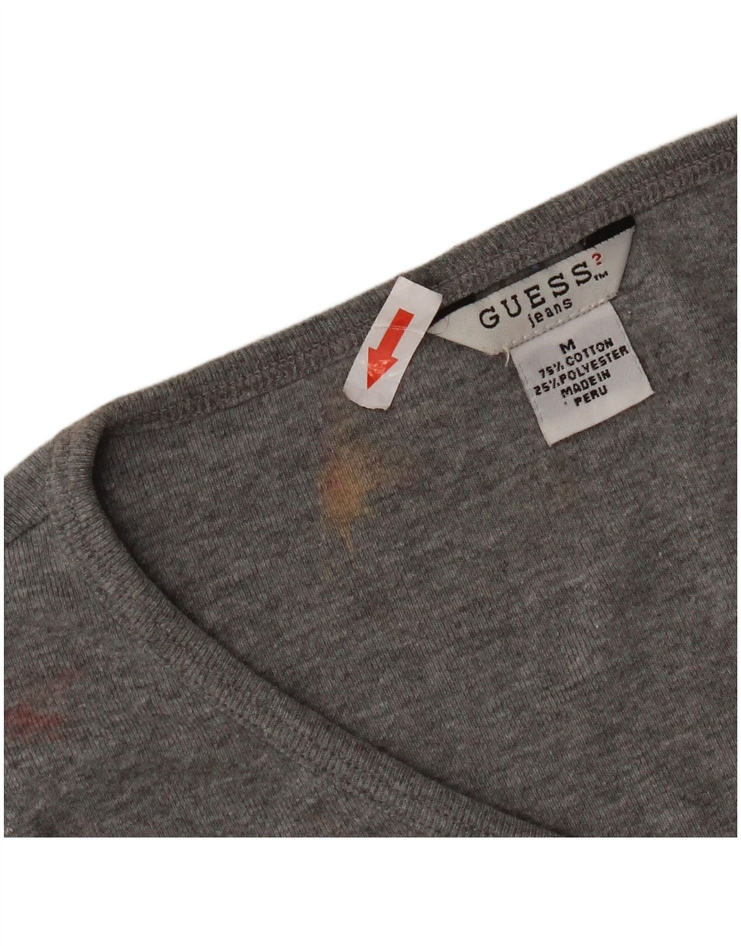 Guess Femmes Crop Top Manches Longues UK 12 Gris Moyen Coton