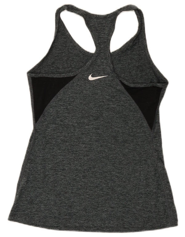 Nike Femme Dri Fit Débardeur UK 8 Petit Gris Moucheté Polyester