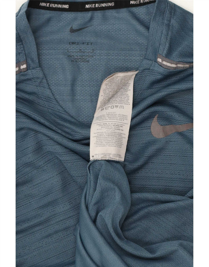 Nike Hommes Dri Fit T-Shirt Haut Large Bleu Moucheté Polyester