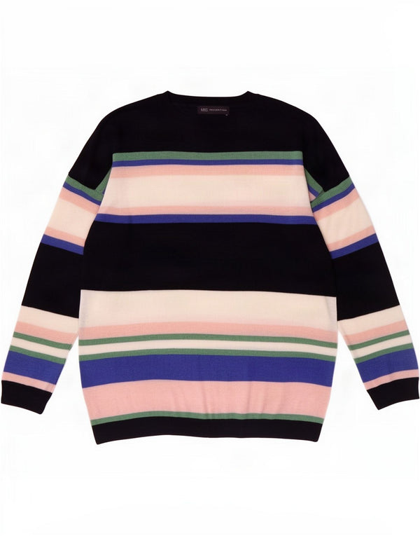 Marks & Spencer Pull col rond pour femme UK 14 Medium Black Rayé