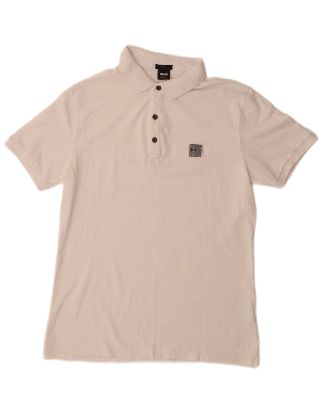 HUGO BOSS Polo Slim Fit Large Blanc Coton Homme