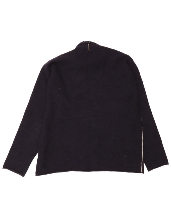 White Stuff Pull à col roulé pour femme UK 16 Large Bleu marine en laine