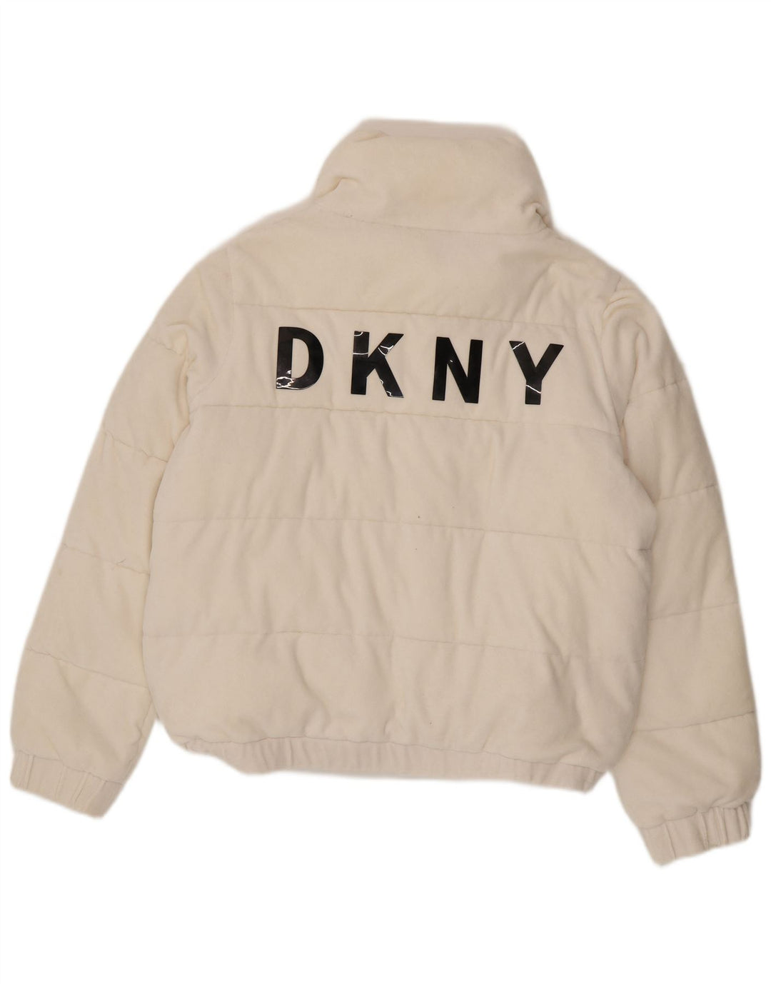 Dkny Veste matelassée graphique pour femme UK 16 Grand coton blanc